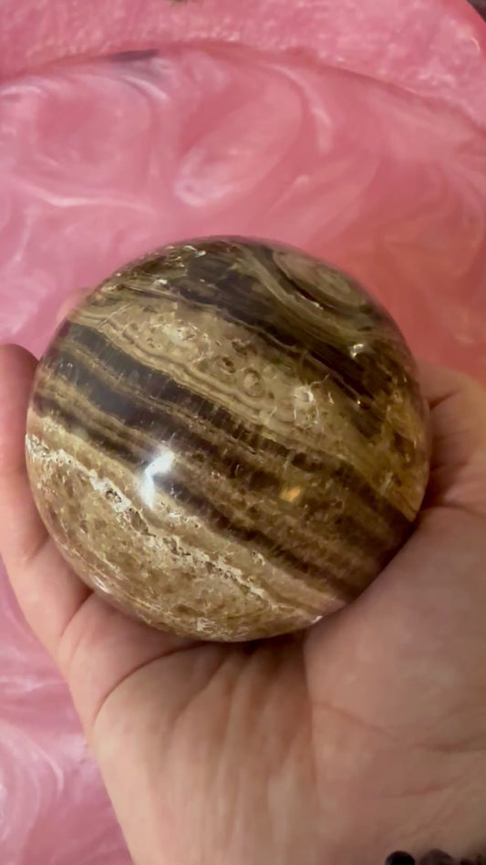 Chocolate Calcite Sphere